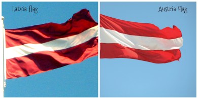 Latvia and Austria flag