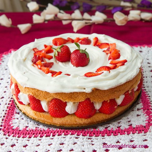 Fraisier with lilies