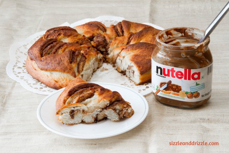 A piece of Nutella bread