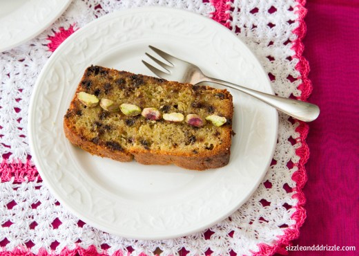 close up of pistachio cake