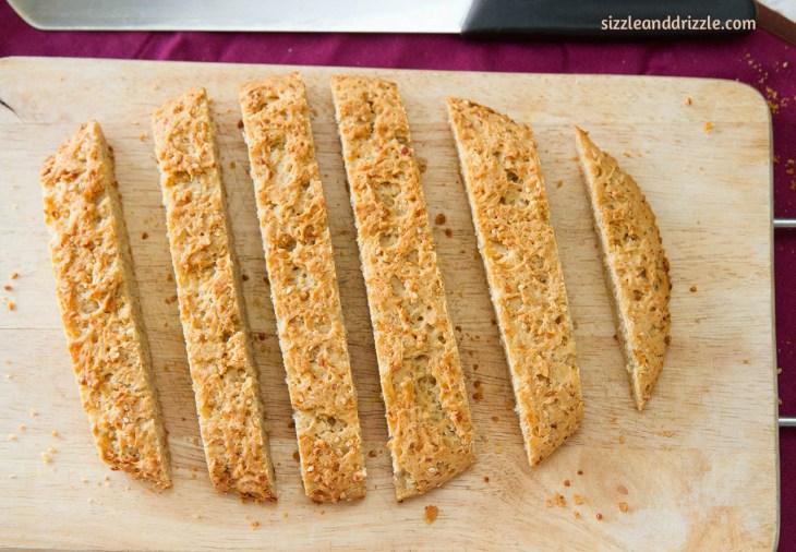 Bread cut into wedges