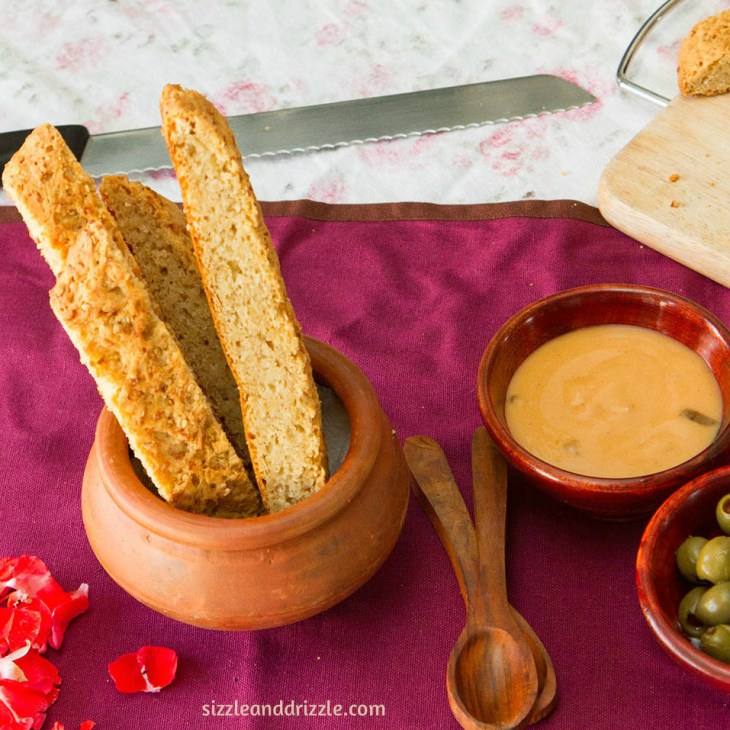 bread sticks with olives