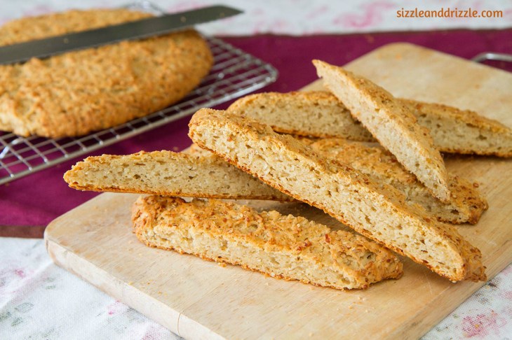 Cracked wheat bread cut in pieces