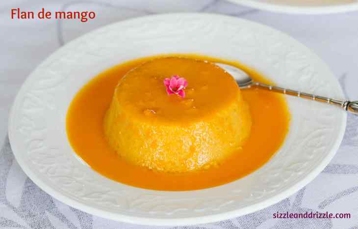 Mango flan single serving