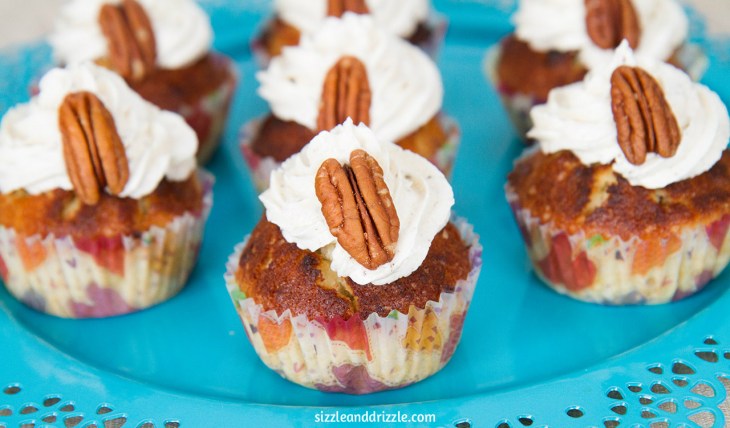 Platter of pecan coffee cupcakes
