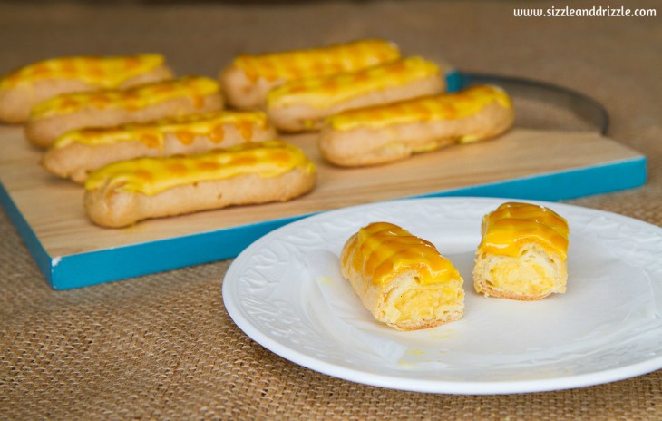 Filled mango eclairs