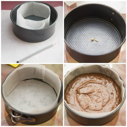 Lining a pan and filling