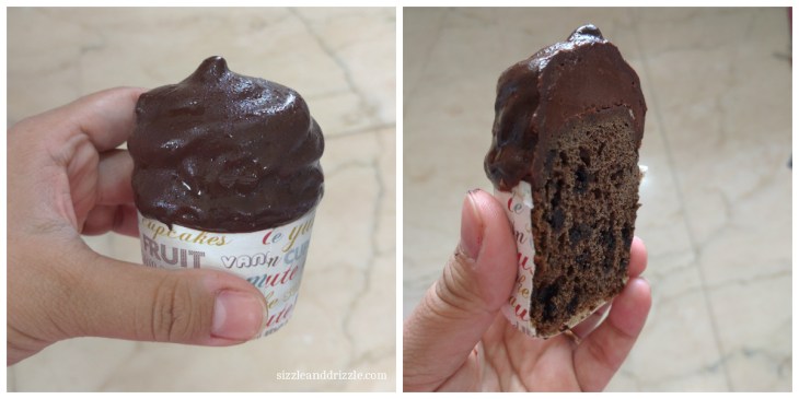 Hi hat cupcake with chocolate frosting