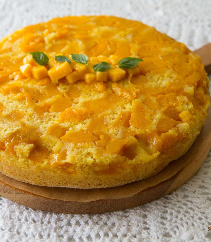 Mango upside down cake
